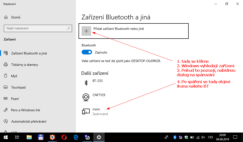 Bluetooth vyhledávání